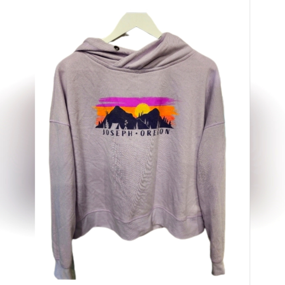 Joseph Eastern Oregon Colorful Crop Hoodie Long Sleeve Sweatshirt Medium Ace USA